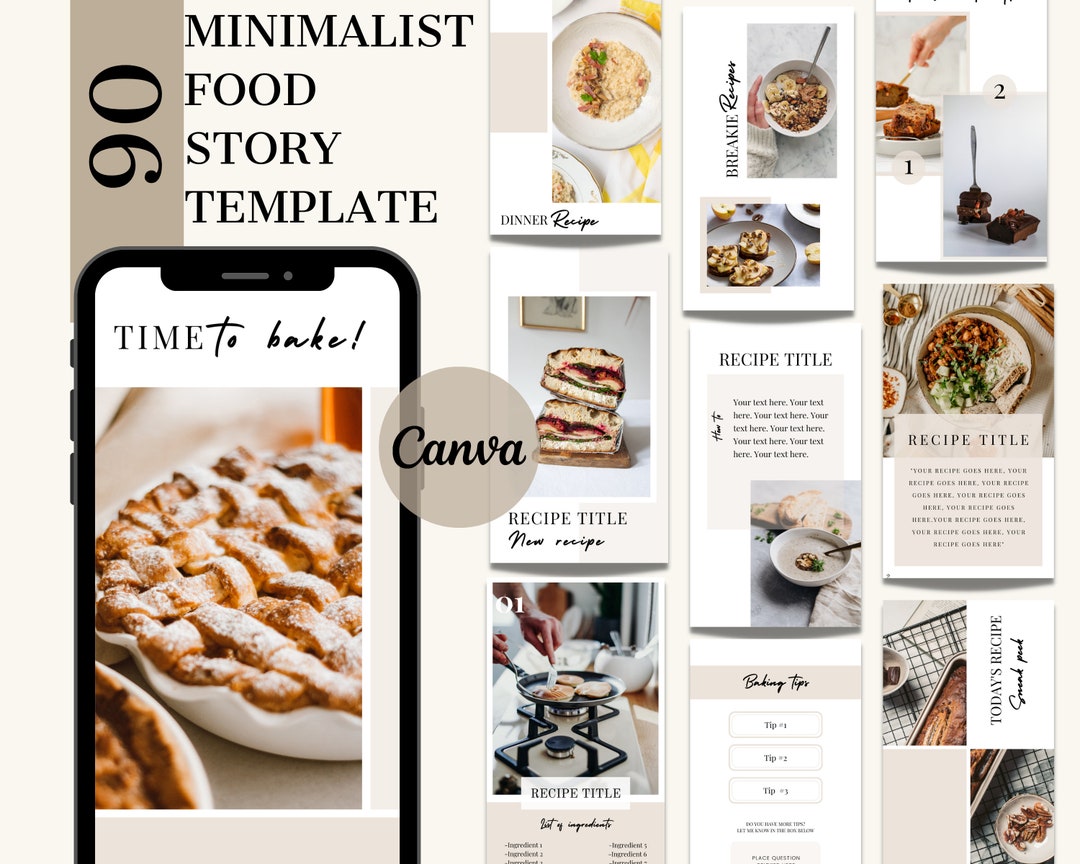 Food Blogger Instagram Story Templates, Canva Templates | 90 Food ...