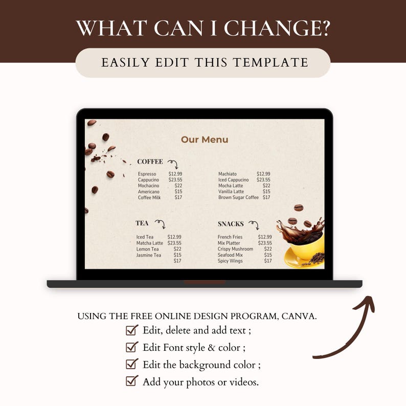 Coffee Shop Canva Website, Cafe Website Template | Canva Website Template, Canva Landing Page | Small Business Website image 5