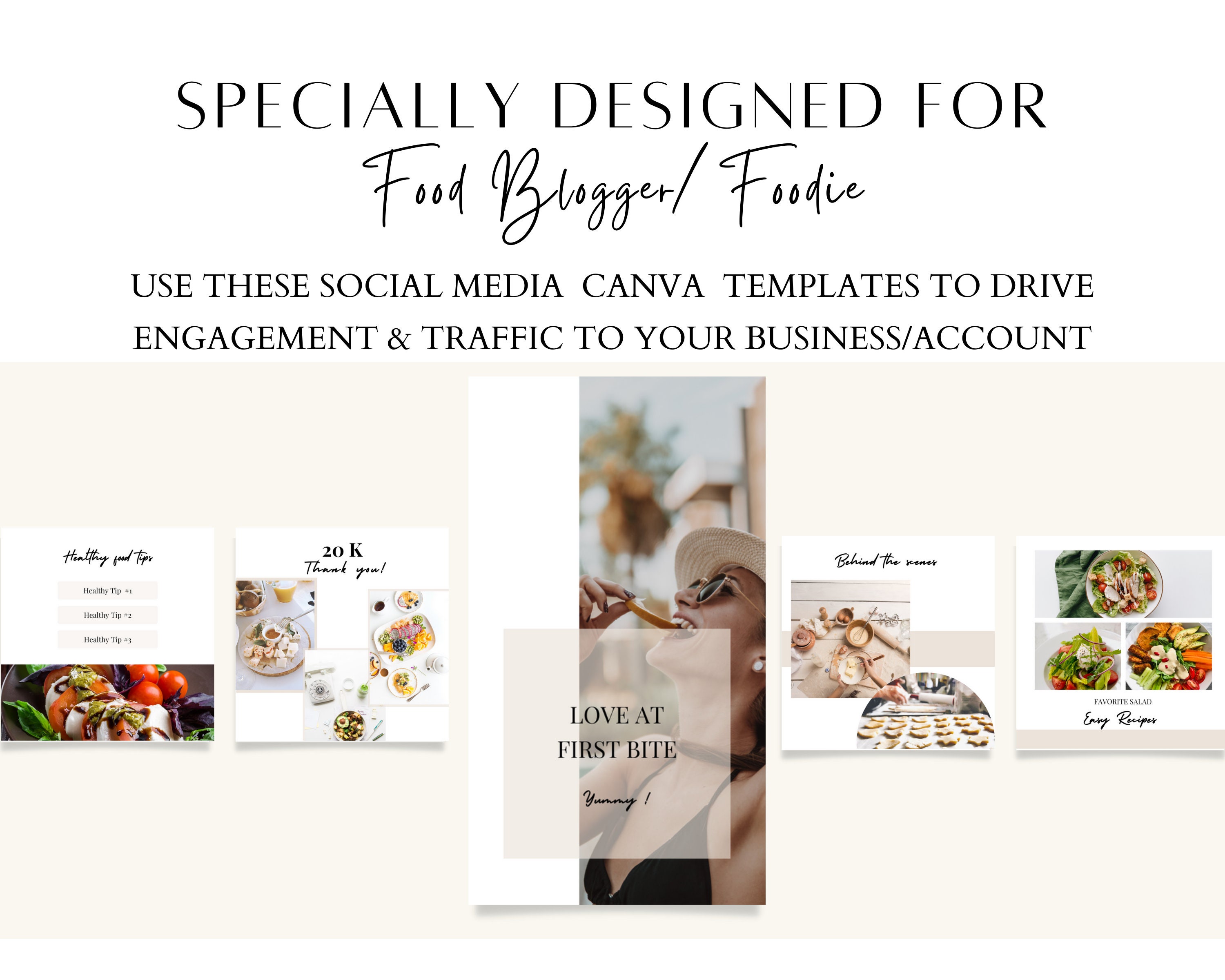 Food Blogger Instagram Templates, Canva Templates | +180 Food Blogger ...