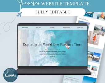 Travel Canva Website, Travel Agent Website Template | Canva Website Template, Canva Landing Page | Travel Agent Website