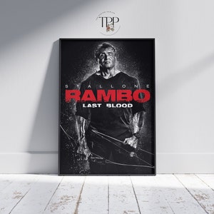 Rambo Last Blood Movie Poster, Sylvester Stallone, Film Wall Art, Cinema Room Decor, Fine Art Print, Gift For Rambo Fans