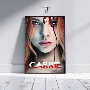 Carrie Movie Poster, Horror Film Painting, Stephen King, Fine Art Print, Vintage Wall Decor