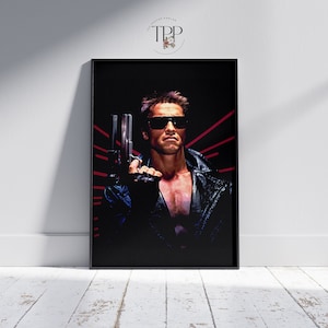 Pôster do Exterminador do Futuro, Arte de parede de filme vintage, Impressão de Arnold, Decoração de ficção científica, Presente para entusiastas de cinema