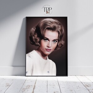 Póster vintage de Jane Fonda, arte de pared de los años 70, decoración de pared retro, impresión de bellas artes