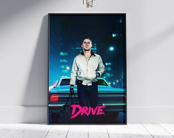 Póster de la película Drive: Ryan Gosling, arte mural minimalista