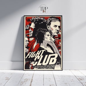 Fight Club Movie Poster, Tyler Durden Wall Art, Fine Art Print, Cinema Lover Gift