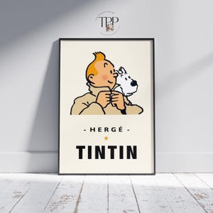 Die Abenteuer von Tintin Poster, entzückendes Wandkunststück zum Aufhellen Ihres Raums, Kunstdruck, ideales Geschenk für Kinder oder Filmliebhaber