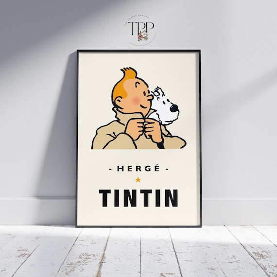 The Adventures of Tintin Poster, Hergé Wall Art Print for Kids