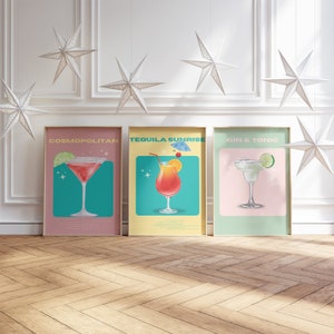 Póster de cócteles premium, arte de pared para cocina, decoración elegante para el hogar, impresión digital para espacios de cocina y bar, diseño de bebida clásica