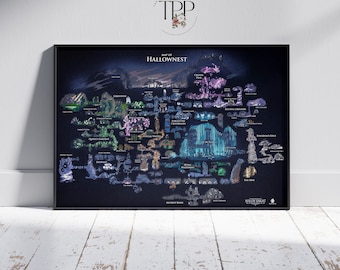 Hollow Knight Map Poster, Game Art Wall Decor, Hollownest World Map, Unique Gift for Gamers