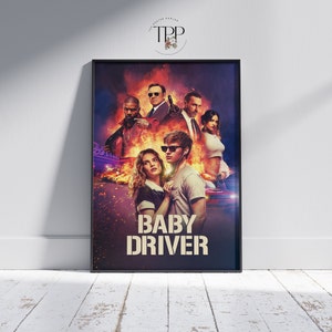 Póster de la película Baby Driver, arte mural de Miles Prower, impresión de bellas artes, regalo de película