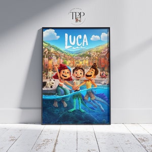 Póster de la película animada de Luca, decoración de habitación infantil, impresión de bellas artes, regalo perfecto para niños y amantes de la animación