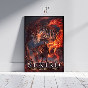 Sekiro Spiel Poster, Shadows Die Twice Wandkunst, Spielraumdekor, hochwertiger Druck, perfektes Geschenk für Sekiro-Fans