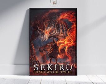 Sekiro Game Poster, Shadows Die Twice Wall Art, Gaming Room Decor, High Quality Print, Perfect Gift for Sekiro Fans