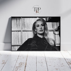 Póster de Adele, arte mural de músico, decoración única, impresión elegante de cantante, regalo para amantes de la música