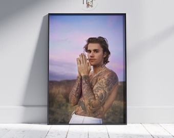 Justin Bieber Poster, Music Wall Art, Unique Wall Decor, Fine Art Print, Gift for Justin Fans