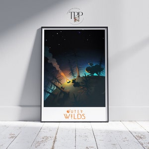 Affiche Outer Wilds, conception de jeux cosmiques pour décoration d'intérieur, impression d'art, cadeau pour les joueurs