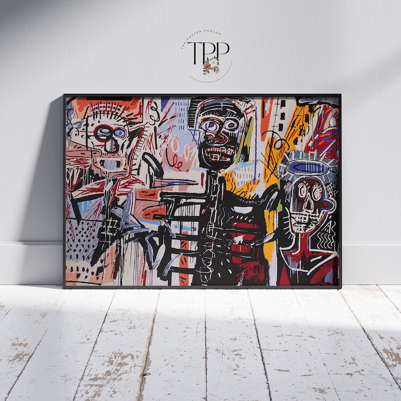 Affiche Jean Michel Basquiat, art mural de peintre américain, peinture street graffiti, impression haute qualité, cadeau pour les amateurs de rue contemporains Design -3-