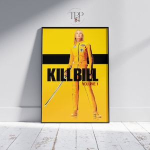 Kill bill vol 1 poster, Uma Thurman wall art, Martial arts film painting, Home decor, Fine art print, Gift for friends