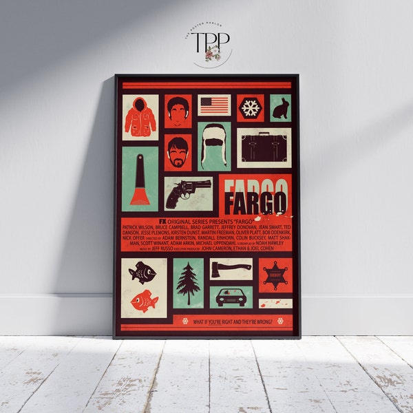 Fargo TV Show Poster, Vintage Wandkunst, hochwertiger Druck, perfekt für Heimkino Zimmer, einzigartiges Geschenk für Filmliebhaber