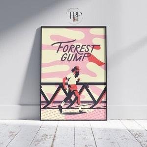 Forrest Gump Movie Poster, Retro Hollywood Cinema Wall Art, Classic 1994 Film Print, Unique Gift for Movie Lovers
