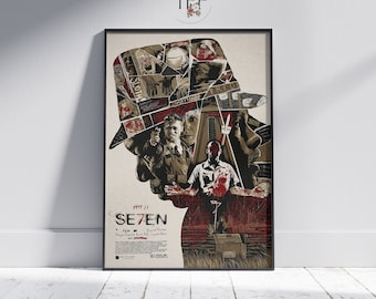 Póster de la película Se7en: Impresión artística de película vintage