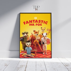 Fantastic Mr Fox Movie Poster, Wes Anderson Wall Art, Room Decor, Retro Art Print, Gift for Mr Fox Lovers