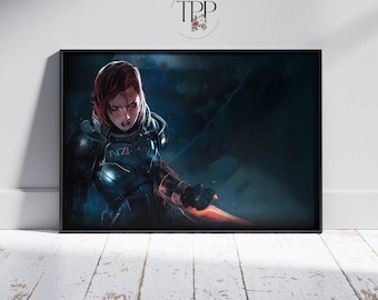 Mass Effect Poster: Sci-Fi Video Game Art Print