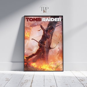 Tomb Raider Game Poster, Lara Croft Wall Art, Video Game Decor, High Quality Print, Geek Gift, Gaming Room Decoration