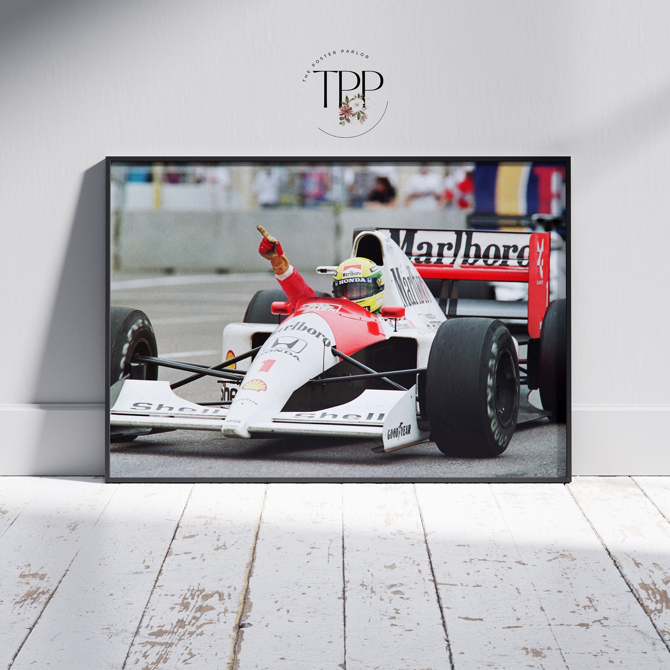 ヴィンテージ アイルトン・セナ ポスター：レトロな F1 レーシング