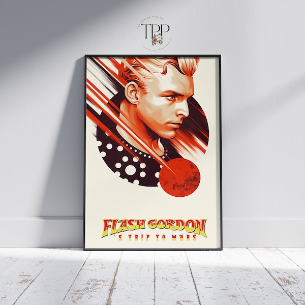 Flash Gordon Vintage Movie Poster, 80s Film, Classic Sci-Fi Wall Decor for Cinema Lovers