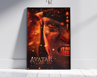 Avatar Movie Poster, Fire and Ash Wall Art, Cinema Room Decor, Fine Art Print