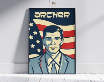 Archer TV Show Poster, Sterling Archer Wall Art, Anime Print, Stunning Home Decor, Unique Fan Gift