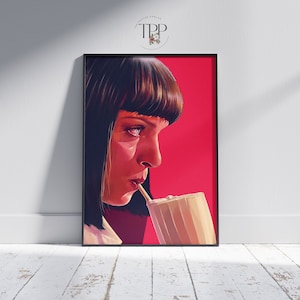 Pulp Fiction Movie Poster, Quentin Tarantino, Vintage Film Wall Art, Room Decor, Fine Art Print