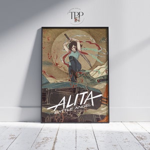 Alita Battle Angel Movie Poster, Cinema Poster, Sci-Fi Themed Wall Decor, Gift for Cyberpunk fans