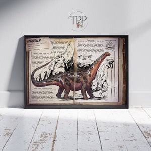 Limited Edition Ark Survival Evolved Dossiers Print - Video Game Wall Art - Enthusiast&#39;s Decor - Dinosaur Game Tribute - Gift for Gamers