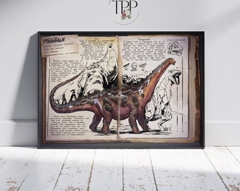Limited Edition Ark Survival Evolved Dossiers Print - Video Game Wall Art - Enthusiast's Decor - Dinosaur Game Tribute - Gift for Gamers