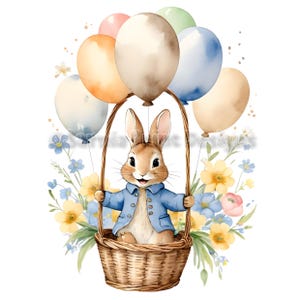 Illustrazioni ad acquerello in stile Beatrix Potter di Peter Rabbit 9 JPG di alta qualità 4096x4096px e 9 PNG 3063x3063px Download digitale senza cornice