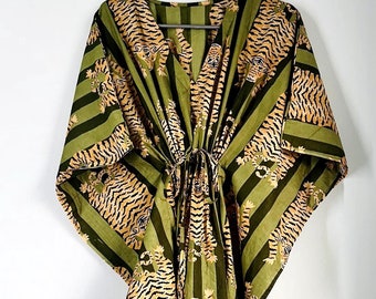 Jungle Print  kaftan,caftan,cotton Lounge and sleepwear summer Kaftan, beach wear dress,maxi Gown nightwear, gift for her
