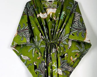 Hand Block printed kaftan,caftan,cotton Lounge and sleepwear summer Kaftan, beach wear dress,maxi Gown nightwear, gift for her