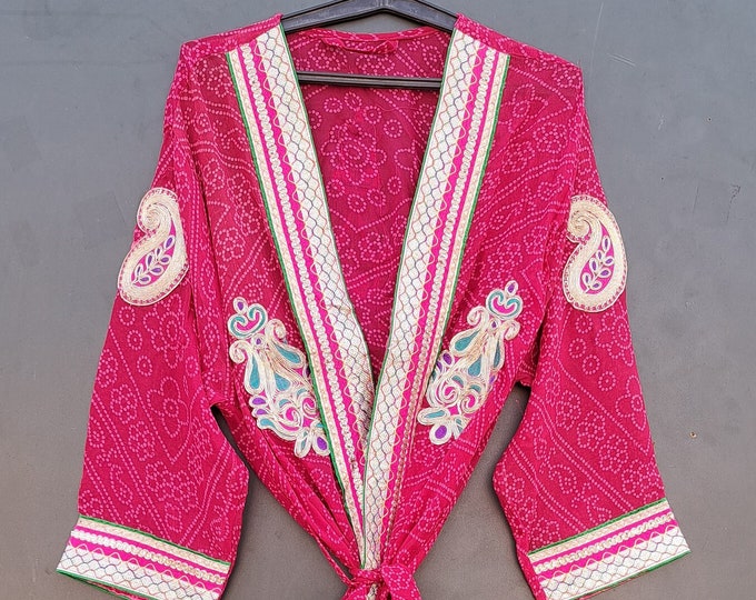 Kimono, Robe, Long Silk Kimono Robe Vintage Silk Kimono, Japanese Style Kimono, Indian Silk Kimono Silk Robe, Dressing Gown