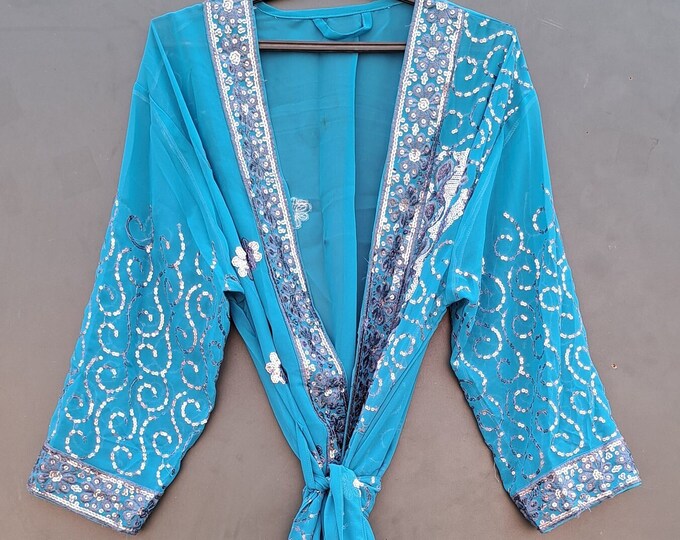 Indian Kimono Recycled Silk Sari Dressing Gowns Vintage Silk Silk Kimono, Women's clothing, Women's Wear, Designer Clothing, Gift For Her,,