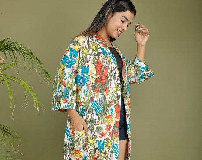 Beach wear cotton robes | Beautiful block print cotton robes | wedding wear robes | Handmade robes | Bridesmaid robes | Gift for Christmas.