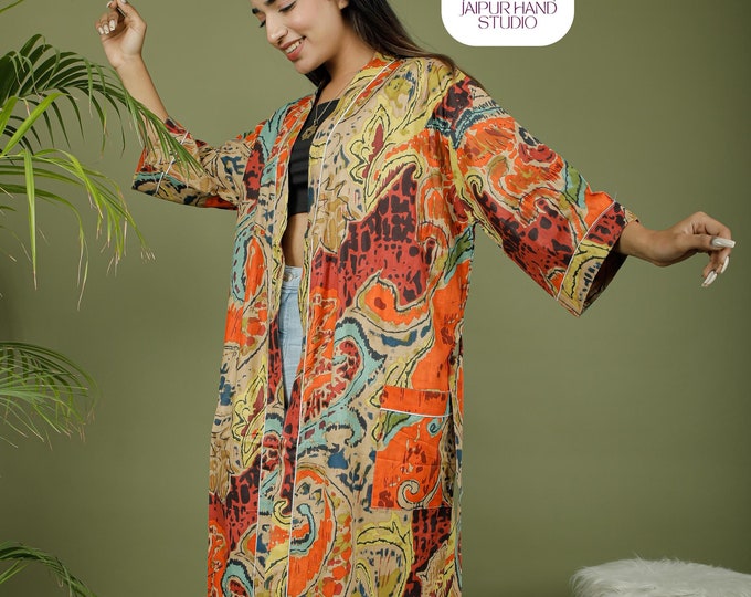 100% pure cotton bath robes| women night wear kimono | soft cotton spa robes | Morning tea long dress | Bridesmaid robe | Gift for Christmas