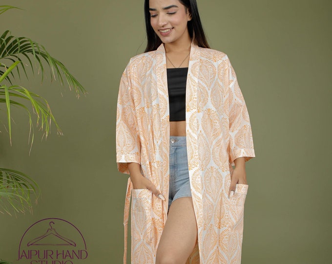 100% Cotton Kimono Robes | women wedding bridesmaid Robe | Shower Maternity Robe Bath robe | Dressing Gown | Beachwear kimono | Gift for her
