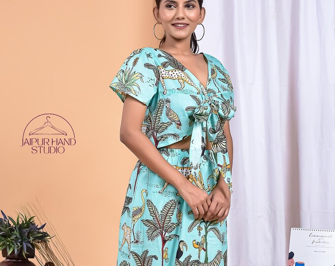 Jungle prints cotton party wear gown| Handmade cotton summer wear dress | Block print long midi dress| Bridesmaid dress | Gift for Christmas