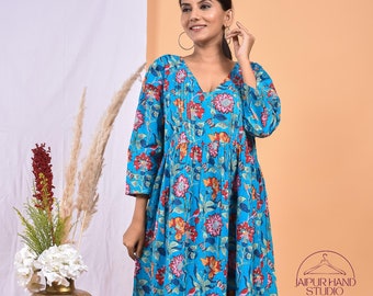 Blue color cotton gown| Women wedding wear long dress| Handmade party wear dress | Bridesmaid dress | Long sleeve dress | Gift for Christmas