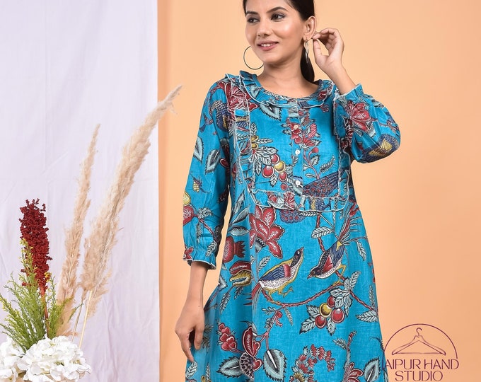 Floral print women wear dress| Wedding wear long midi dress| women festive wear dress| Handmade dress| Bridesmaid dress| Gift for Christmas.
