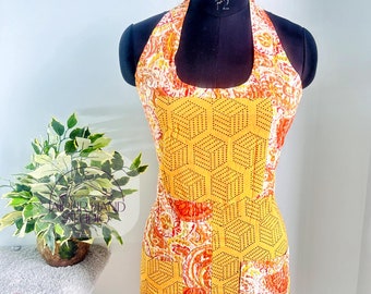 Assorted pattern , Indian design apron made by vintage cotton kantha, wearing for kitchen, women's wear, cooking best outfit, gift for her.