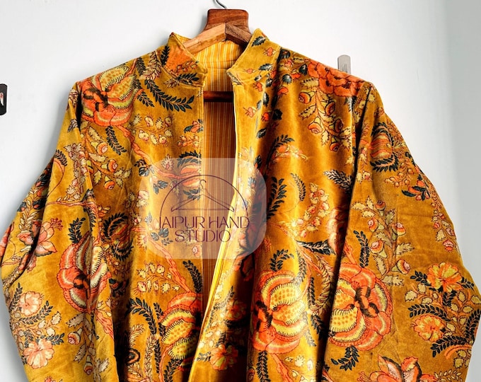 New yellow color jacket, hand made stitches jacket, velvet soft cotton made coat, outdoor winter coat, wear in all season, women wear jacket